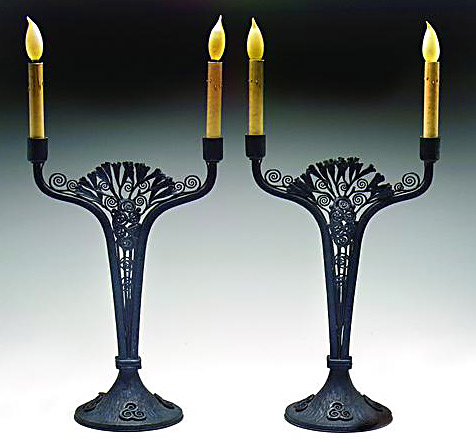 Ginkgo candelabra by Edgar Brandt