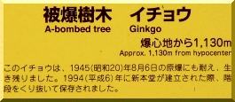 plaque Hiroshima Housenbou Ginkgo (photo Mandy Conti)