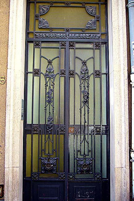 Pharmacie du Ginkgo, Nancy, Ginkgo on door  (photo Cor Kwant)